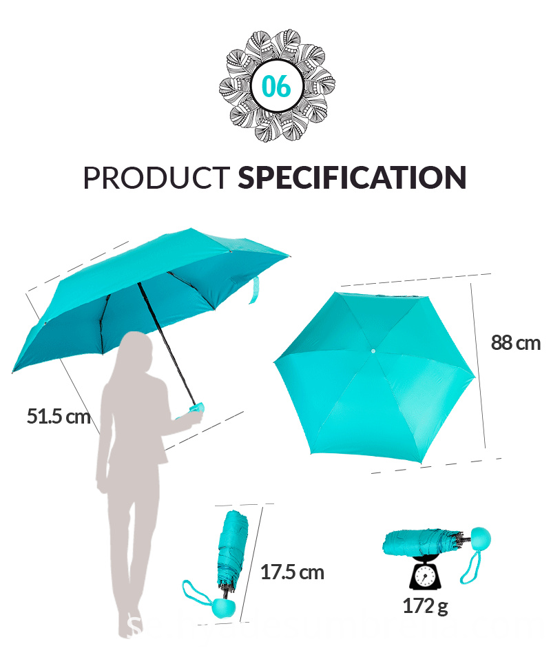 Ligthweight Travel Small 5 Folding Paraply Förpackning Ligthweight Travel Small 5 Folding Umbrella Packing